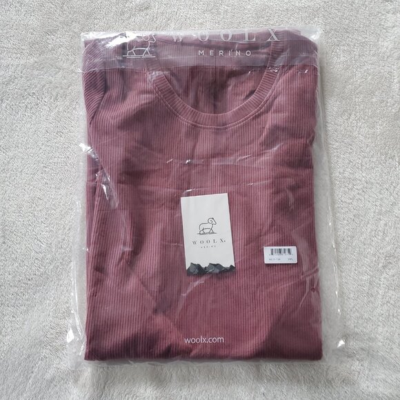 Woolx Harlowe Ribbed Dress Wool Blend Powdered Rose Small - Picture 9 of 9